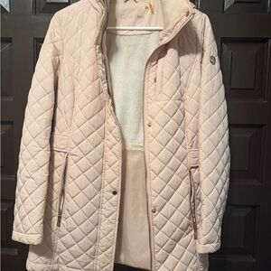 Calvin Klein Light Pink Quilted Puffer Coat